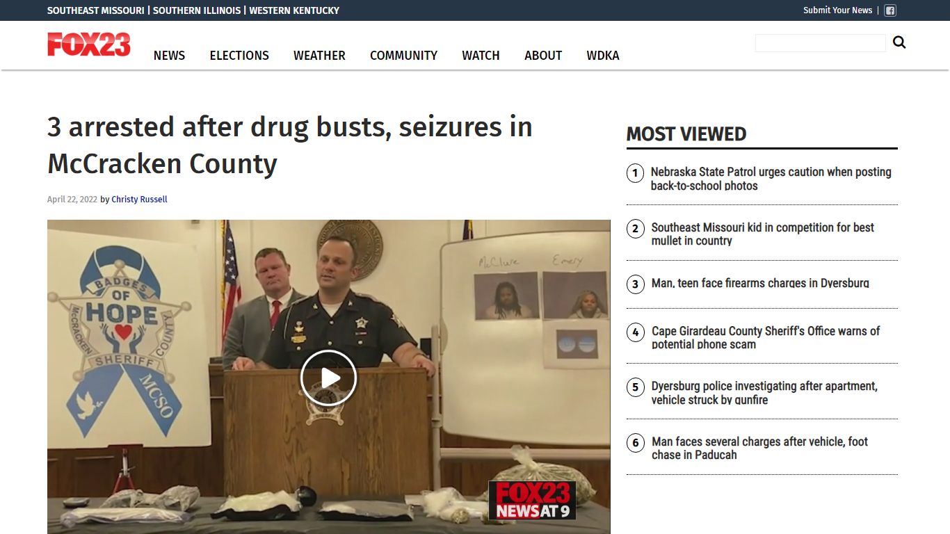 3 arrested after drug busts, seizures in McCracken County